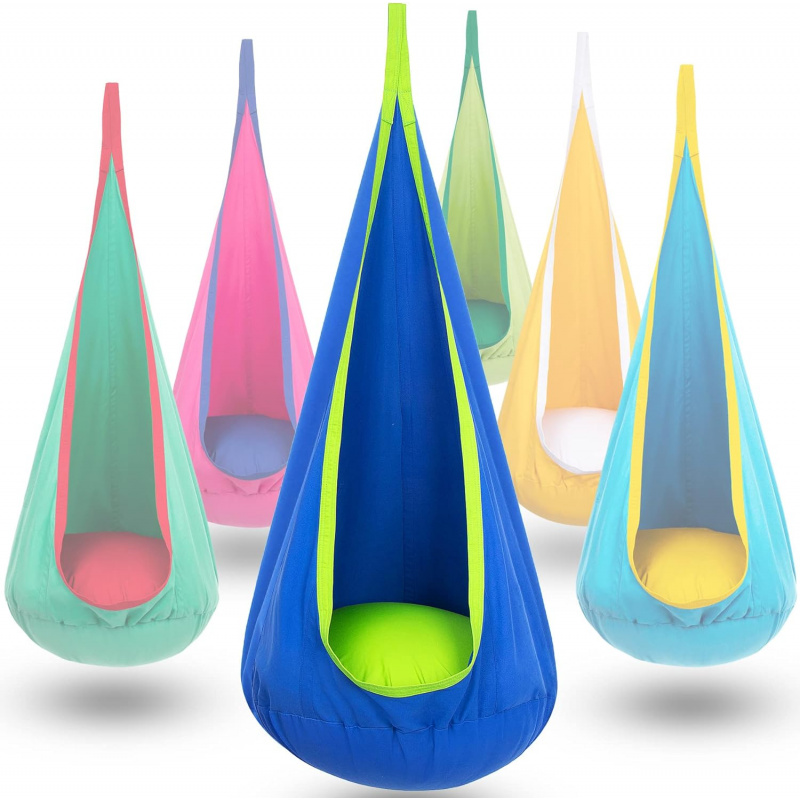 Kids Outdoor Hammock Swing - Children Hanging Pod Swing Hammock Chair