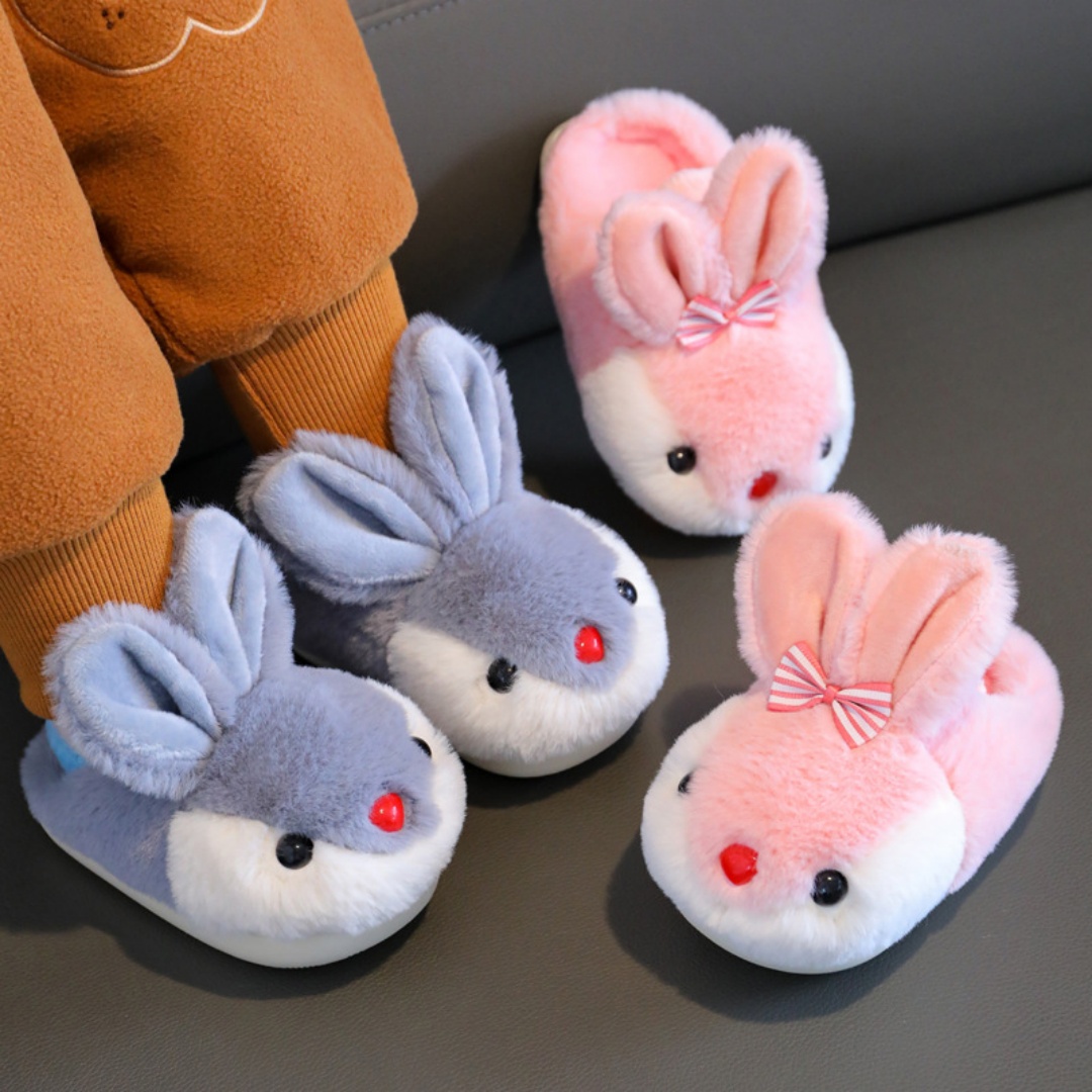 Kids Indoor Outdoor Slippers - Winter Kids Home Slippers Plush Cartoon