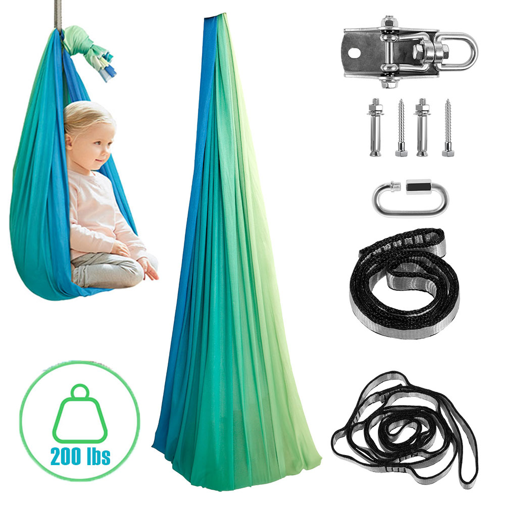 Kids Outdoor Hammock Swing - Kids Sensory Swings Double Layer Comfortable