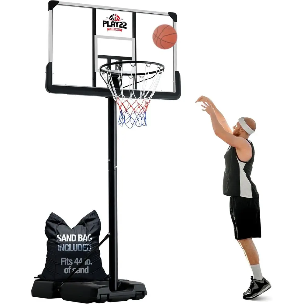 Basketball Hoop Outdoor - Adjustable 44 Shatterproof Basketball Hoop System