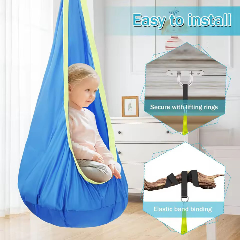 Kids Pod Swing Seat Nylon Hang - Kids Outdoor Chair Plastic recension och pris