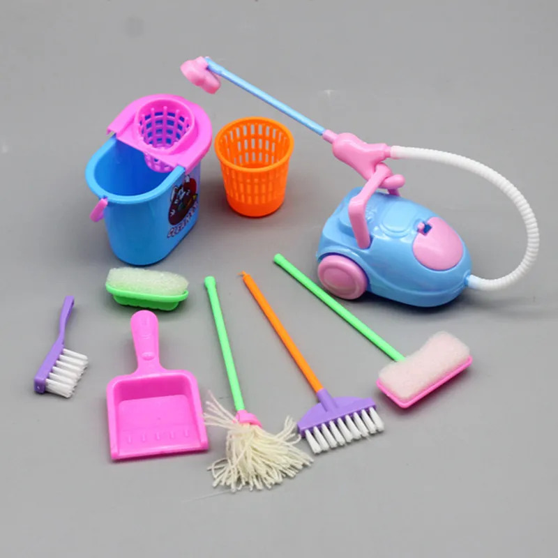 9PCS Miniature Doll House Clea - Kids Outdoor Broom recension och pris