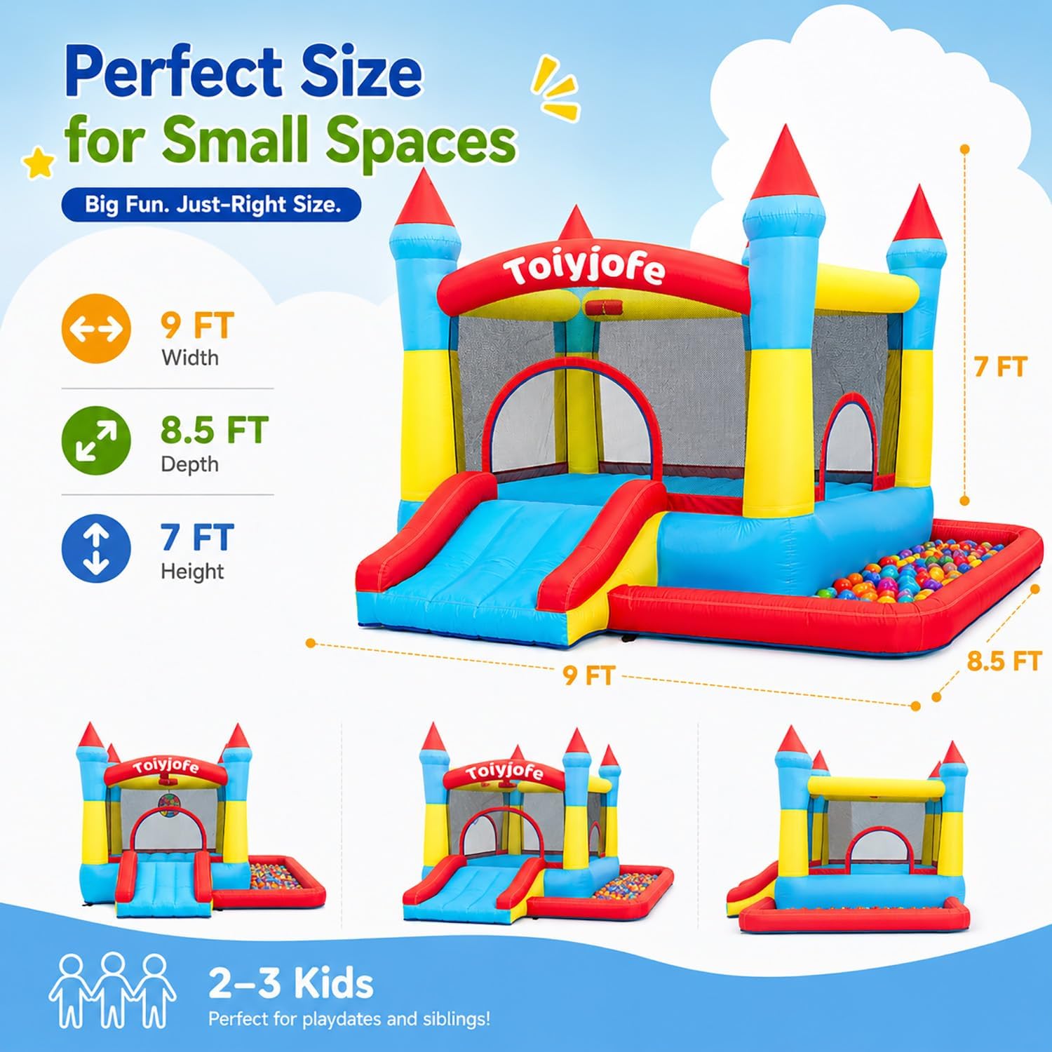 Bounce House for Kids 3-6, Tod - Kids Outdoor Jumping Castle recension och pris