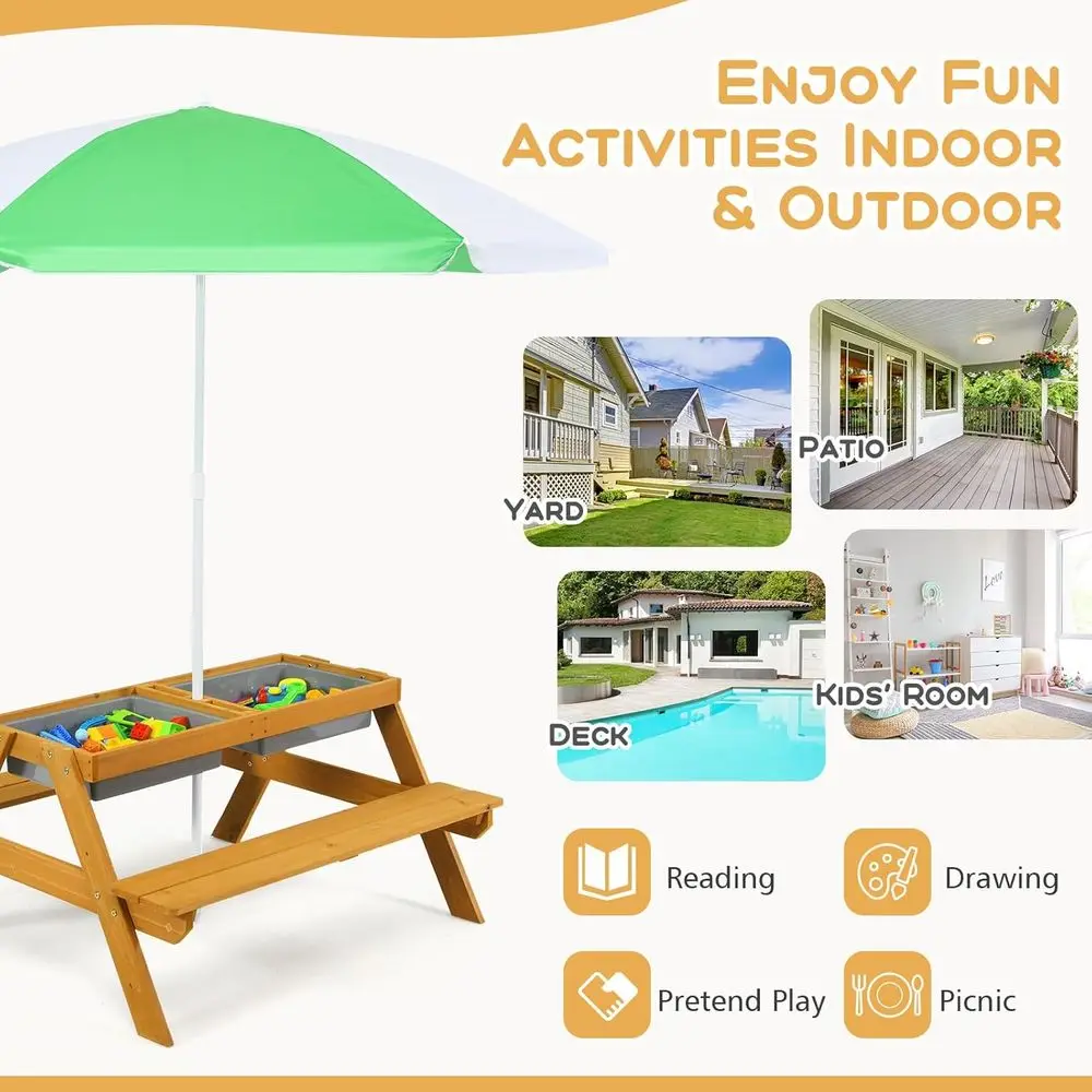 3-in-1 Height-Adjustable Umbre - Kids Outdoor Umbrella recension och pris