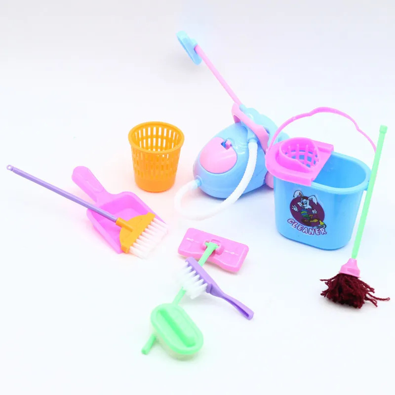 9PCS Miniature Doll House Clea - Kids Outdoor Broom recension och pris