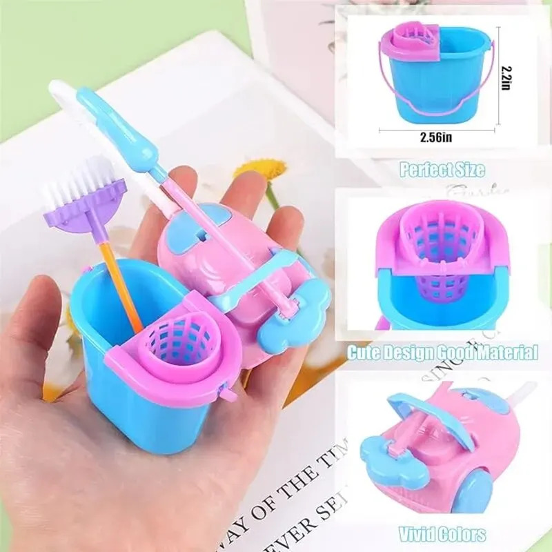 9PCS Miniature Doll House Clea - Kids Outdoor Broom recension och pris