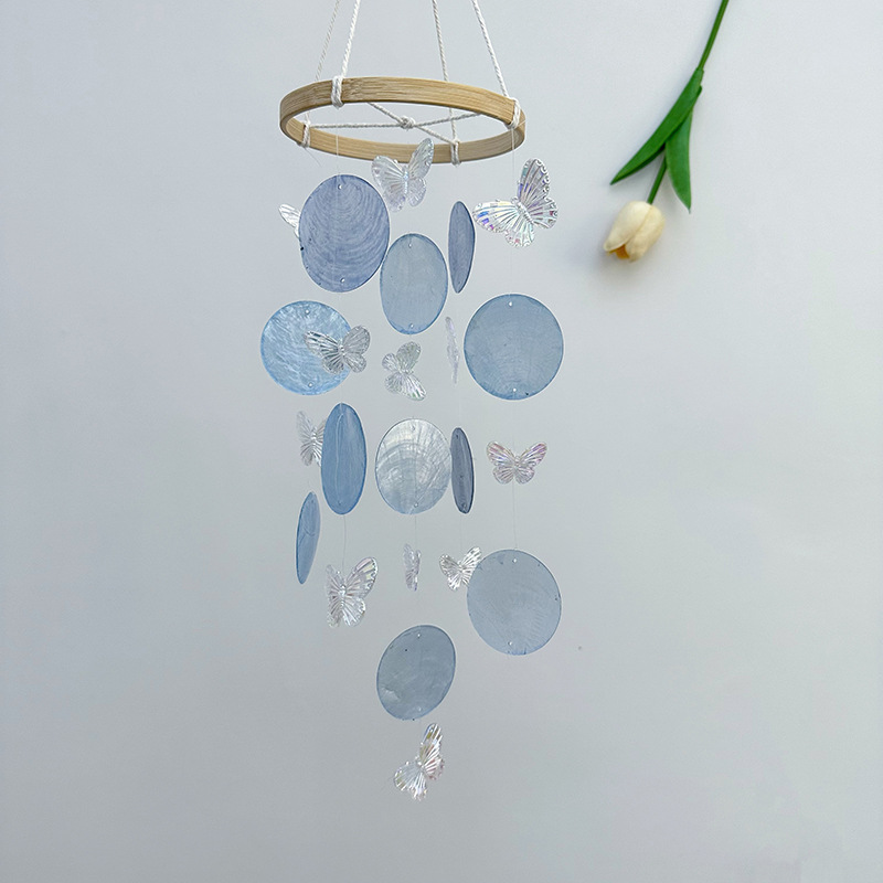Butterfly Seashell Wind Chimes - Kids Outdoor Fairy Garden recension och pris