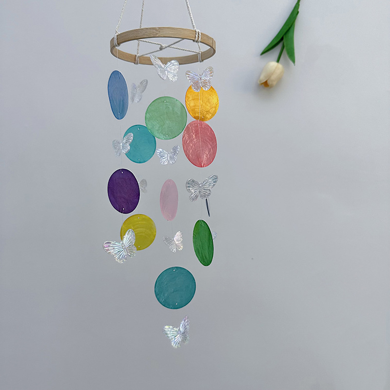 Butterfly Seashell Wind Chimes - Kids Outdoor Fairy Garden recension och pris