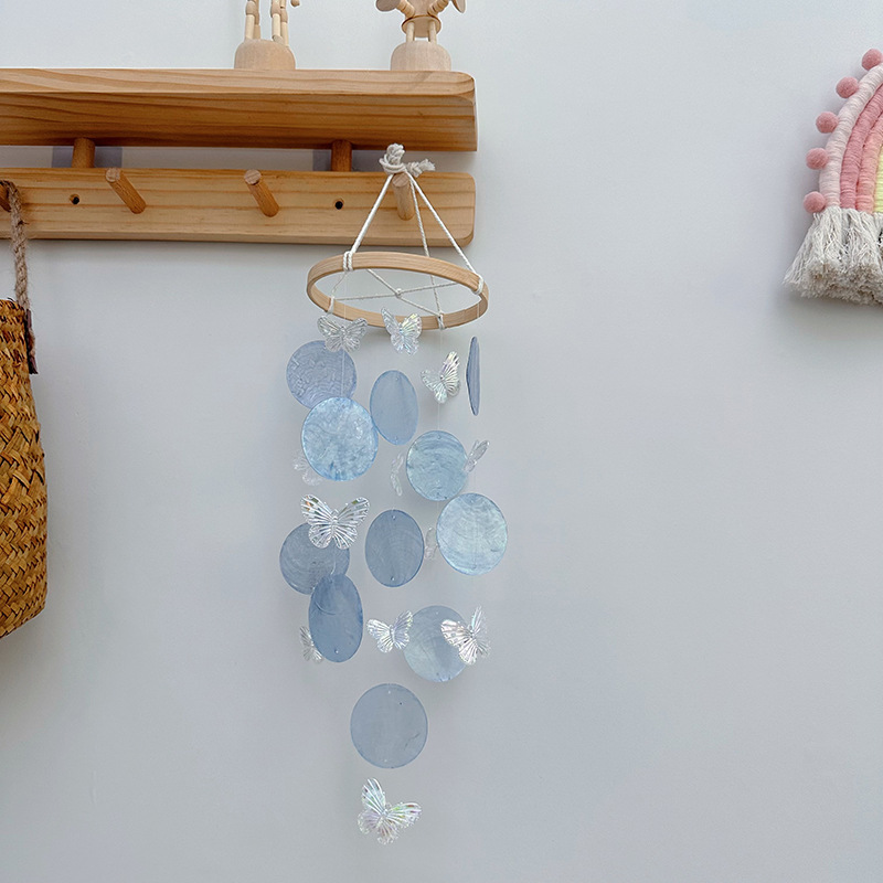Butterfly Seashell Wind Chimes - Kids Outdoor Fairy Garden recension och pris