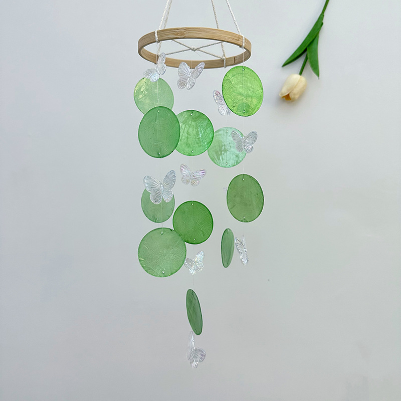 Butterfly Seashell Wind Chimes - Kids Outdoor Fairy Garden recension och pris