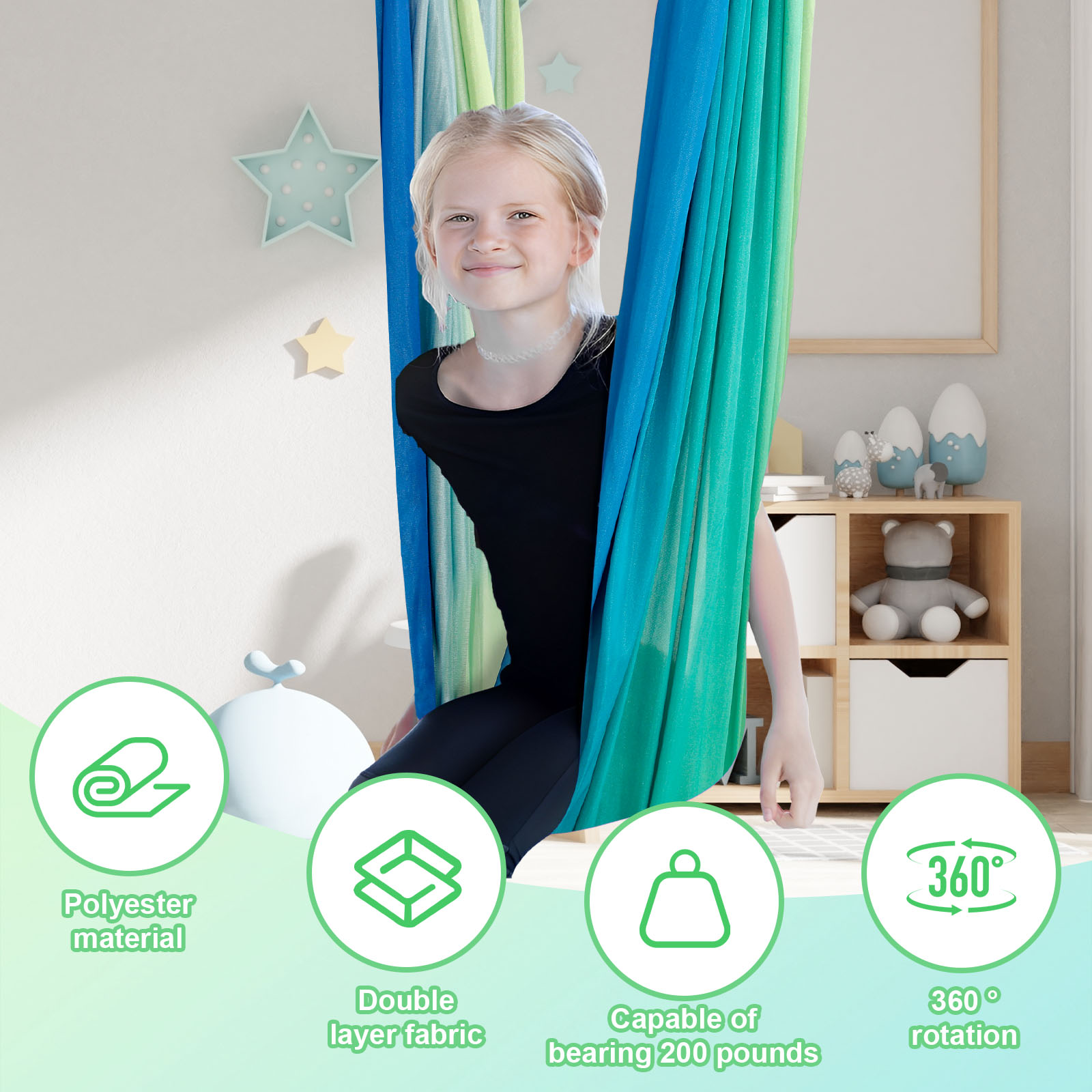 Kids Sensory Swings Double Lay - Kids Outdoor Hammock Swing recension och pris
