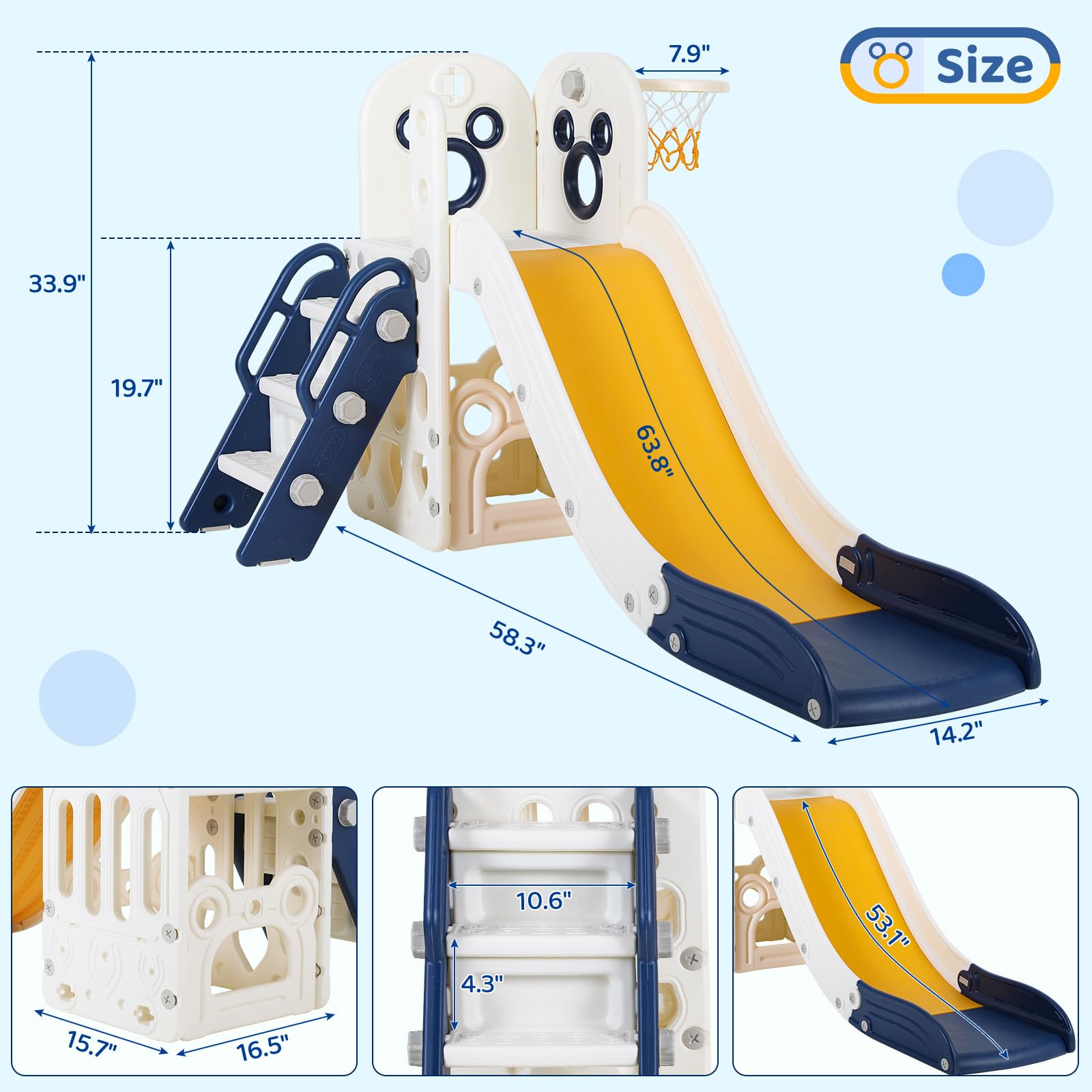 6 in 1 Toddler Slide Playset,  - Kids Outdoor Playset recension och pris