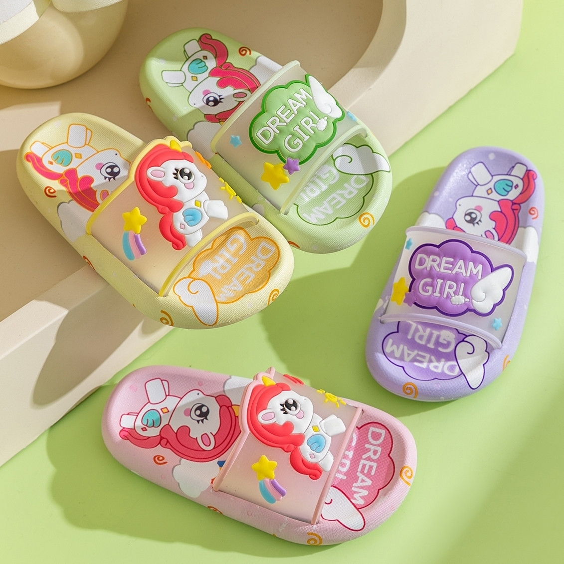 Cute Cartoon Unicorn Kids Slip - Kids Indoor Outdoor Slippers recension och pris