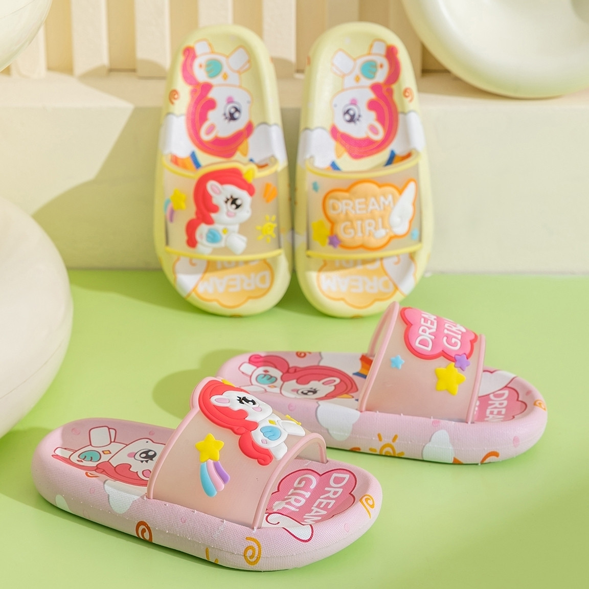 Cute Cartoon Unicorn Kids Slip - Kids Indoor Outdoor Slippers recension och pris