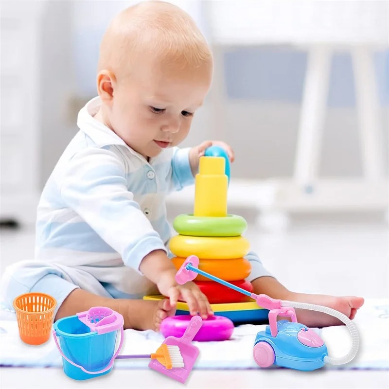 9PCS Mini Cleaning Toy Set - D - Kids Outdoor Broom recension och pris