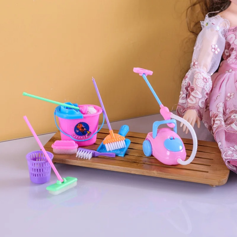 9PCS Mini Cleaning Toy Set - D - Kids Outdoor Broom recension och pris