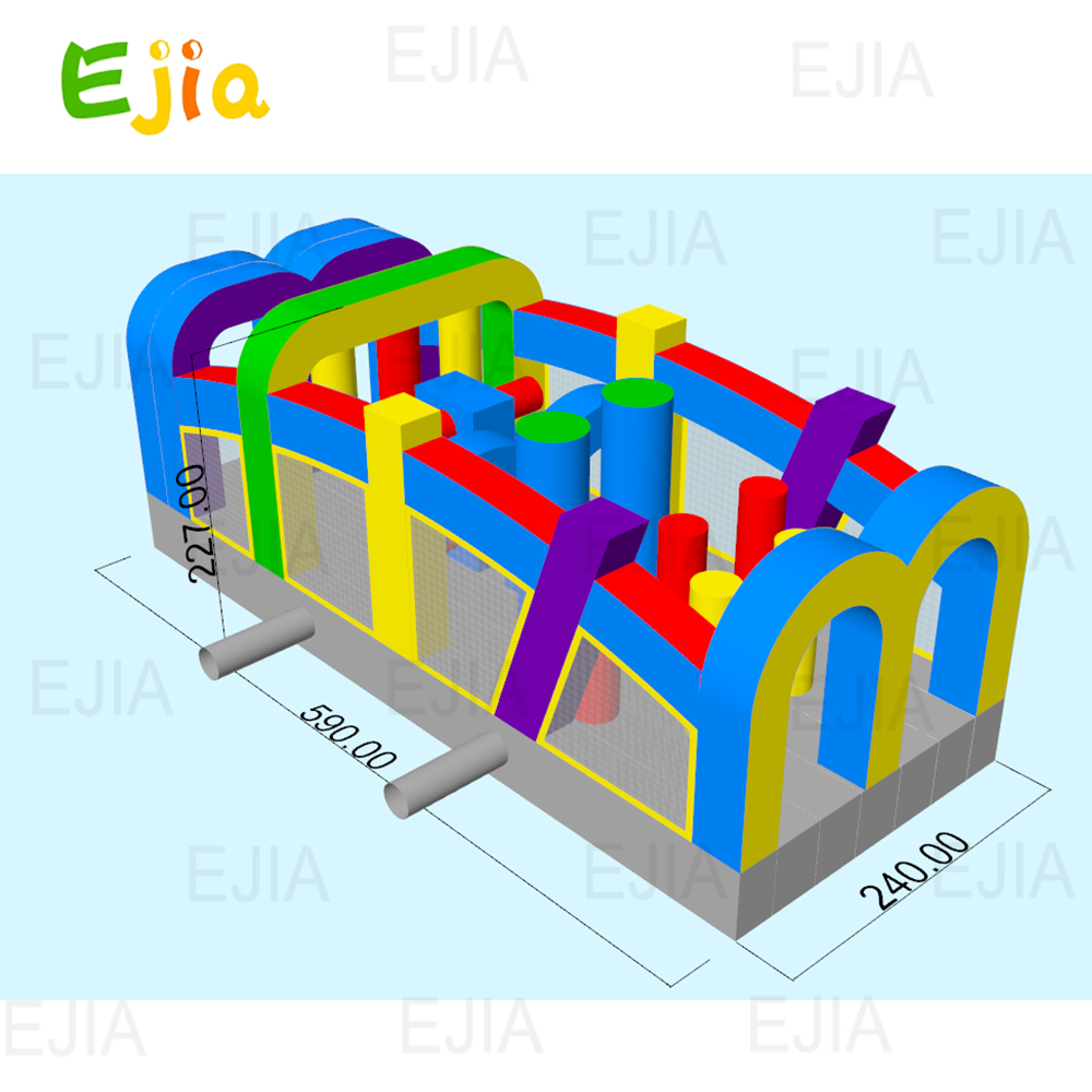 Commercial 19.5ft Inflatable O - Kids Outdoor Obstacle Course Equipment recension och pris