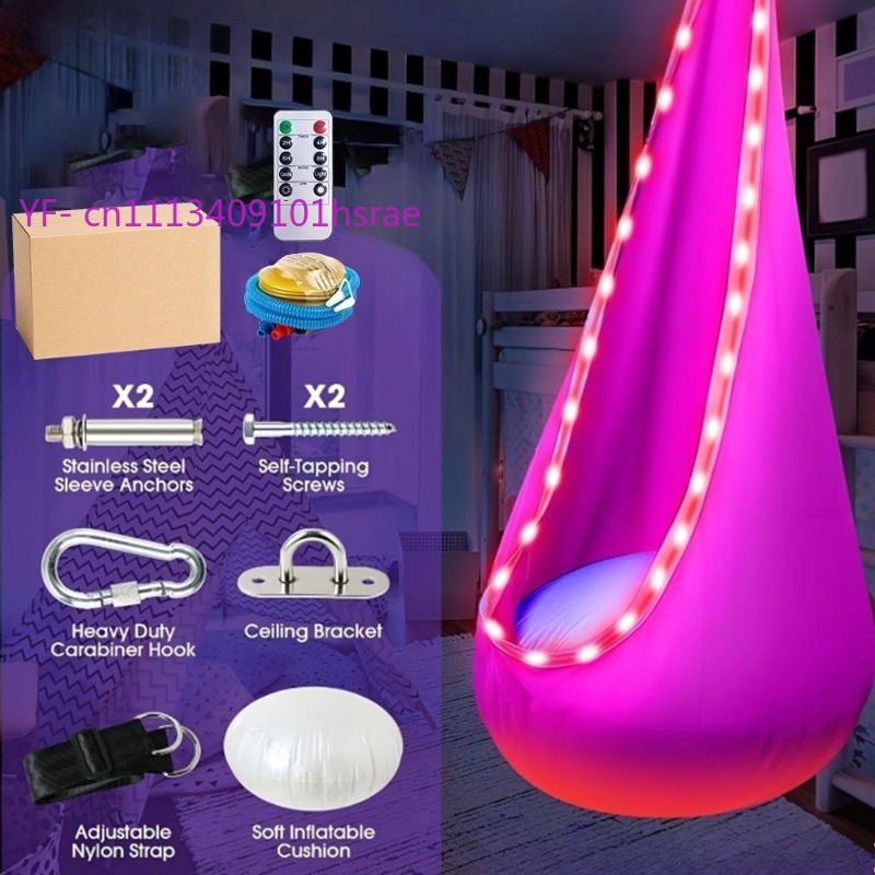 Glowing LED Inflatable Hammock - Kids Outdoor Hammock Swing recension och pris