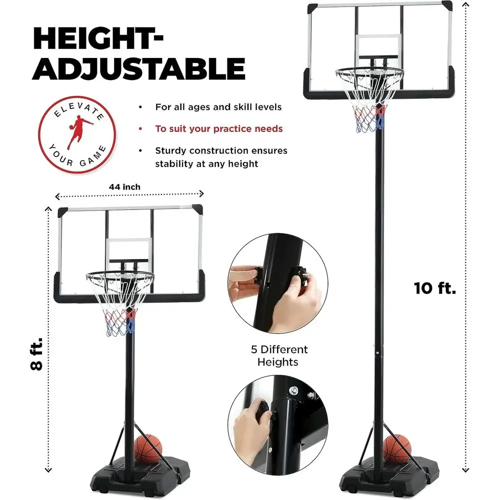 Adjustable 44 Shatterproof Bas - Basketball Hoop Outdoor recension och pris