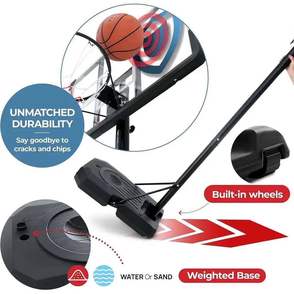 Adjustable 44 Shatterproof Bas - Basketball Hoop Outdoor recension och pris