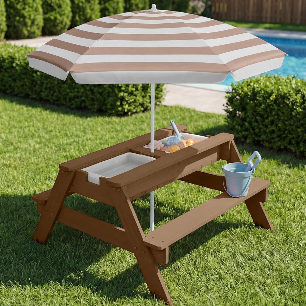 Kids Picnic Table with Umbrell - Kids Outdoor Umbrella recension och pris