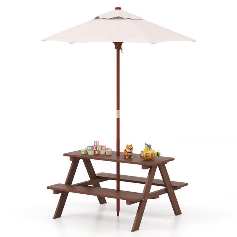 Outdoor 4-Seat Kids Picnic Tab - Kids Outdoor Umbrella recension och pris
